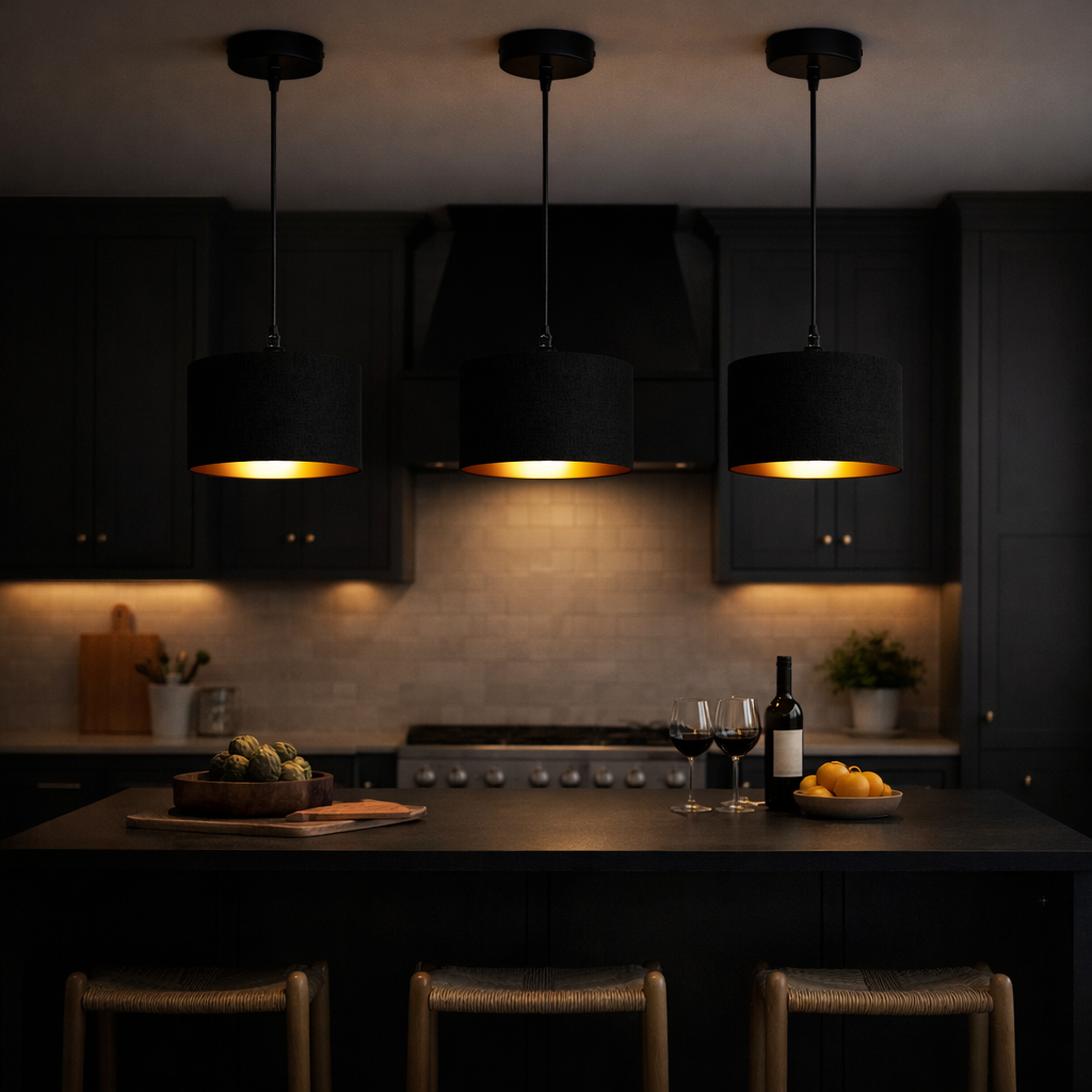 Fairview Pendant Light – Fabric Drum Shade