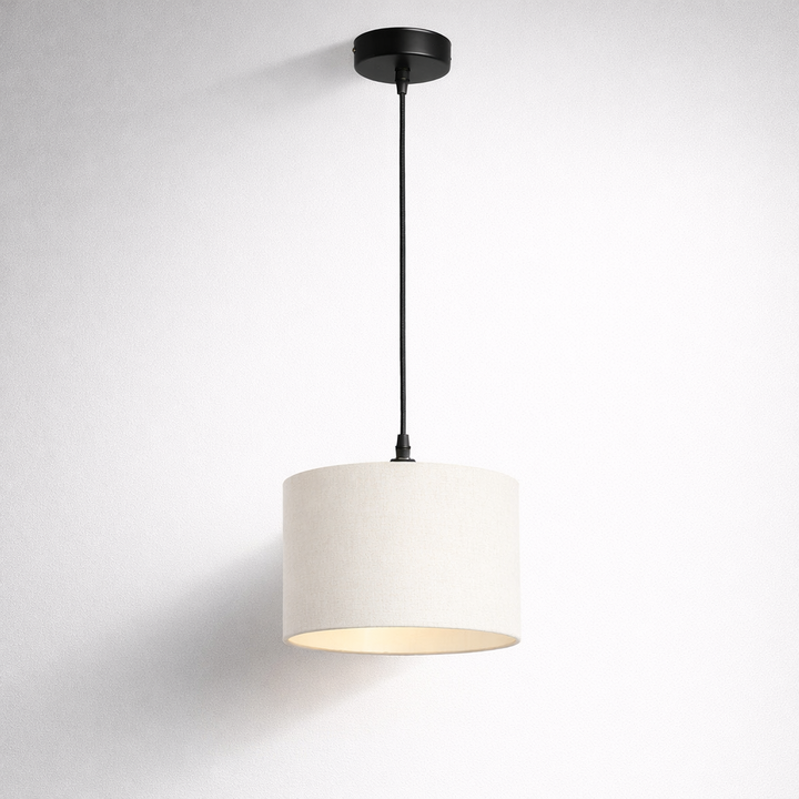 fairview black ivory fabric pendant light