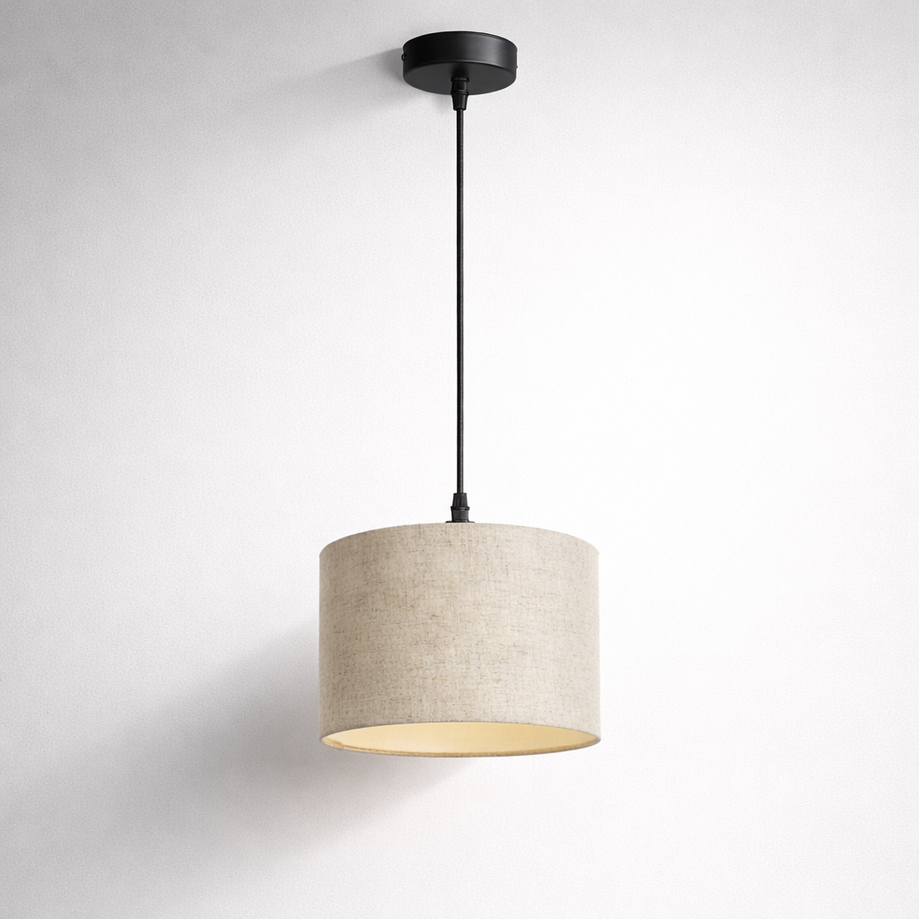 fairview black natural fabric pendant light