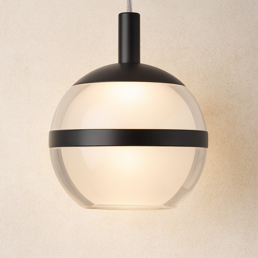 Forbes black pendant glass ball close-up