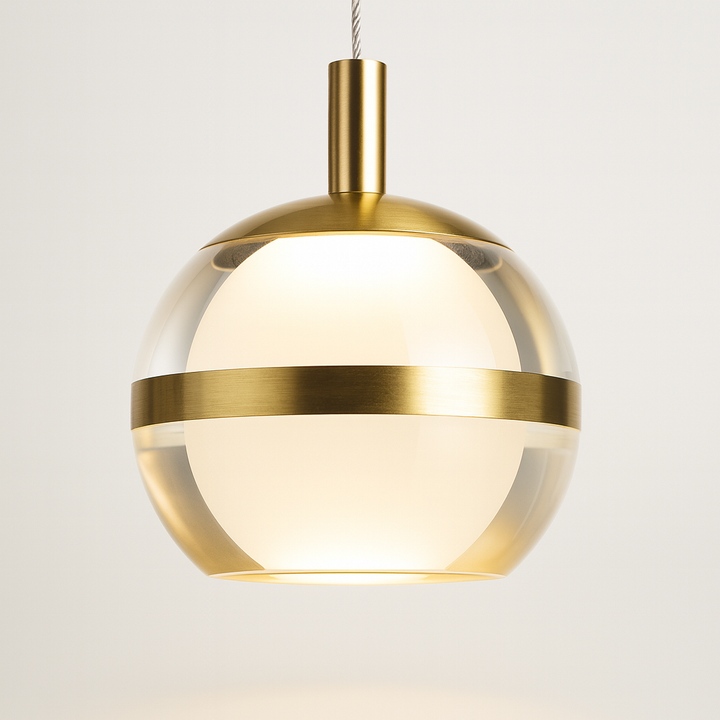 Forbes gold pendant glass ball close-up