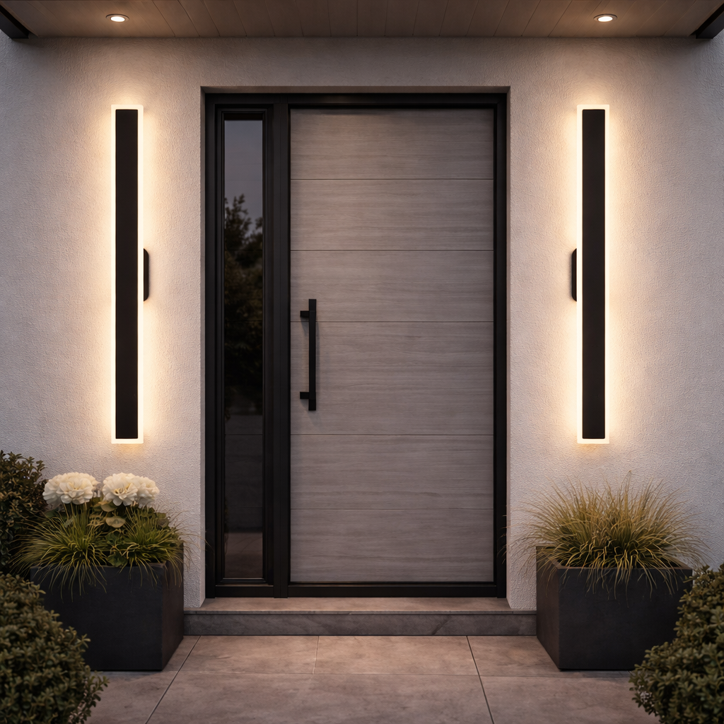 Forster large black outdoor wall lights front door
