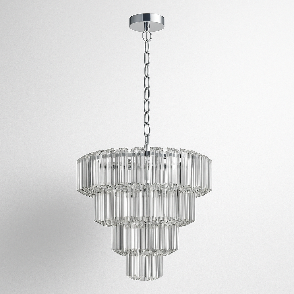 Gilbert large chandelier silver unlit finish