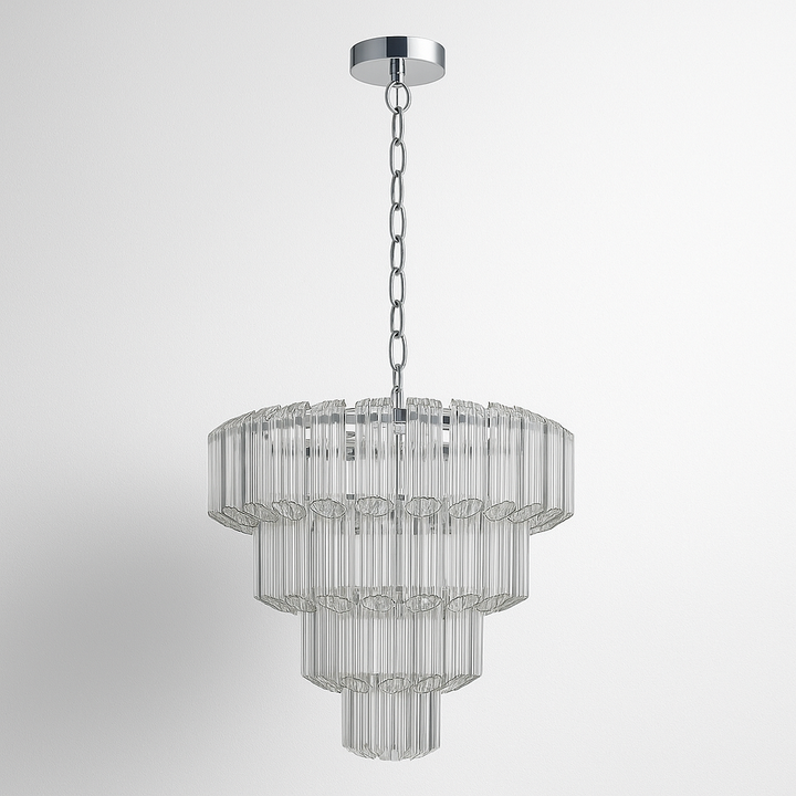 Gilbert large chandelier silver unlit finish