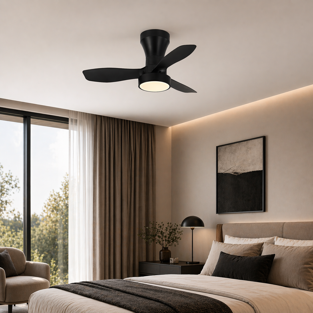 Gladstone Ceiling Fan with Light – Black