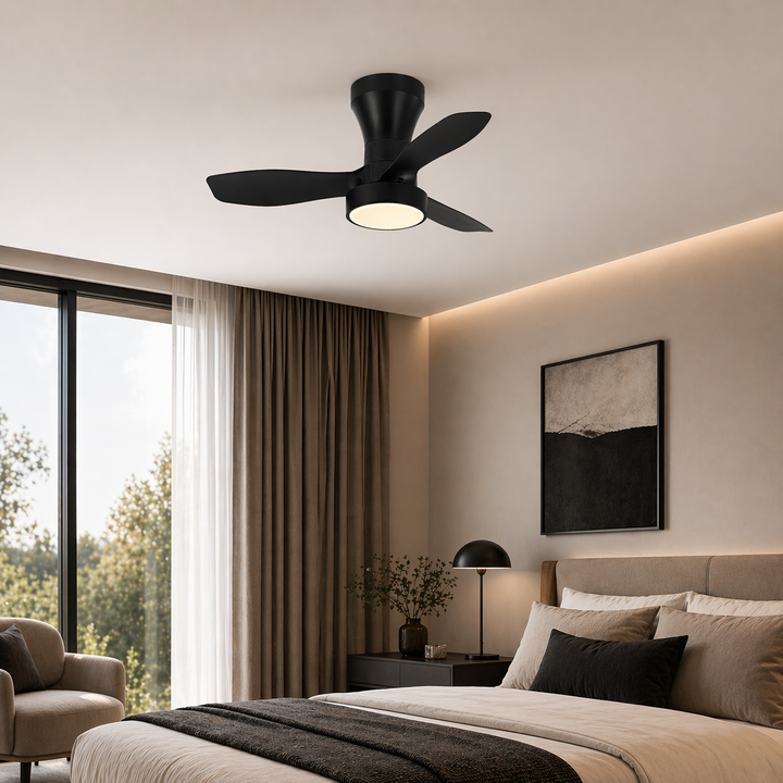 Gladstone Ceiling Fan with Light – Black