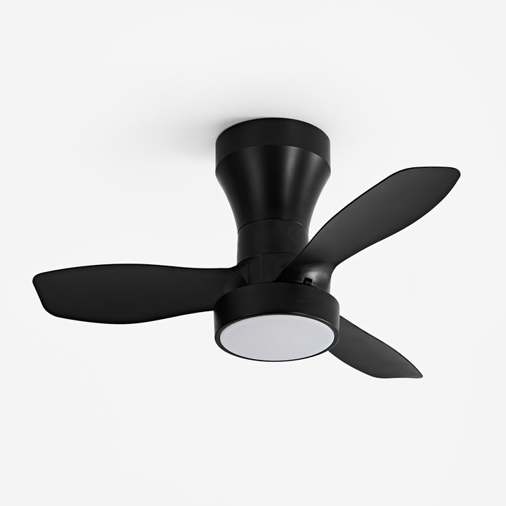 Gladstone black ceiling fan with light off luxury hero