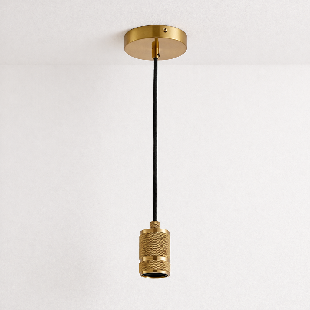 gold knurled pendant ceiling suspension modern lighting
