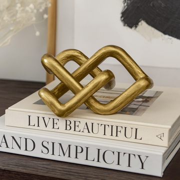 Gold Twisted Knot Sculpture