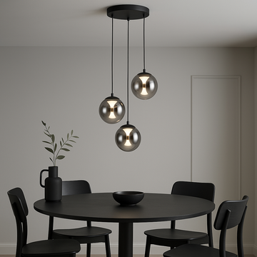Havant 3 Light Smoked Glass Pendant