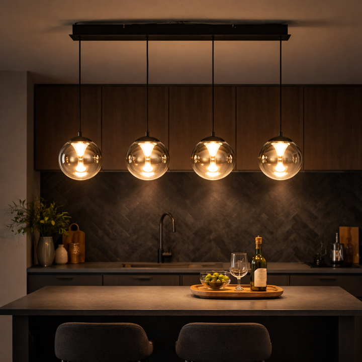 Havant smoked glass island pendant 3000K