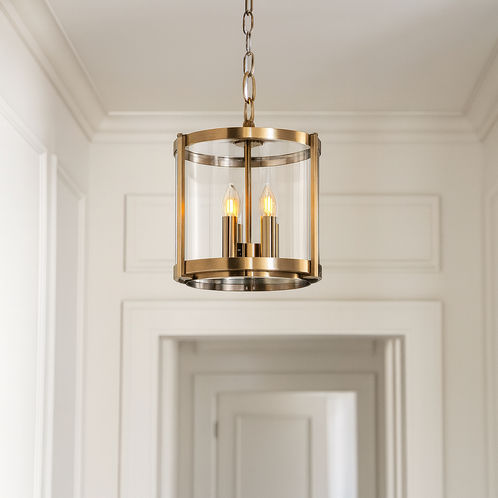 Hudson antique brass lantern hallway light
