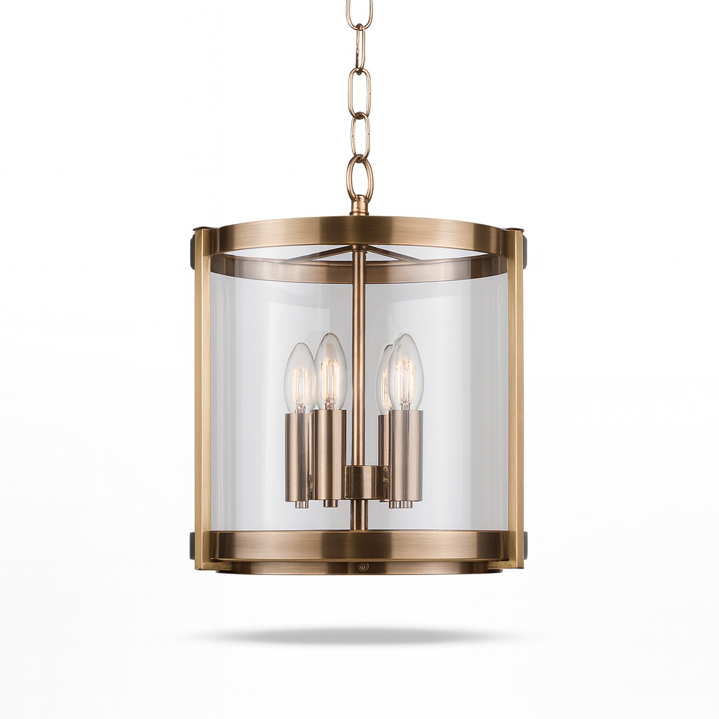 Hudson antique brass lantern pendant light