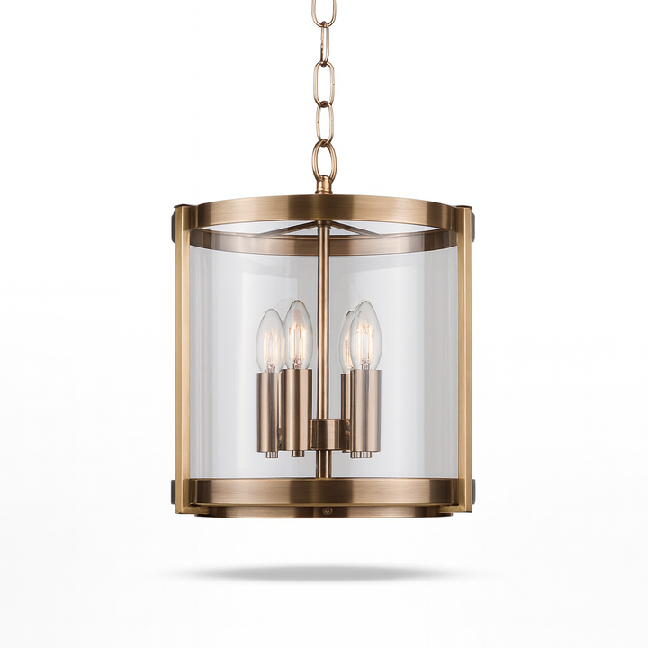 Hudson antique brass lantern pendant light