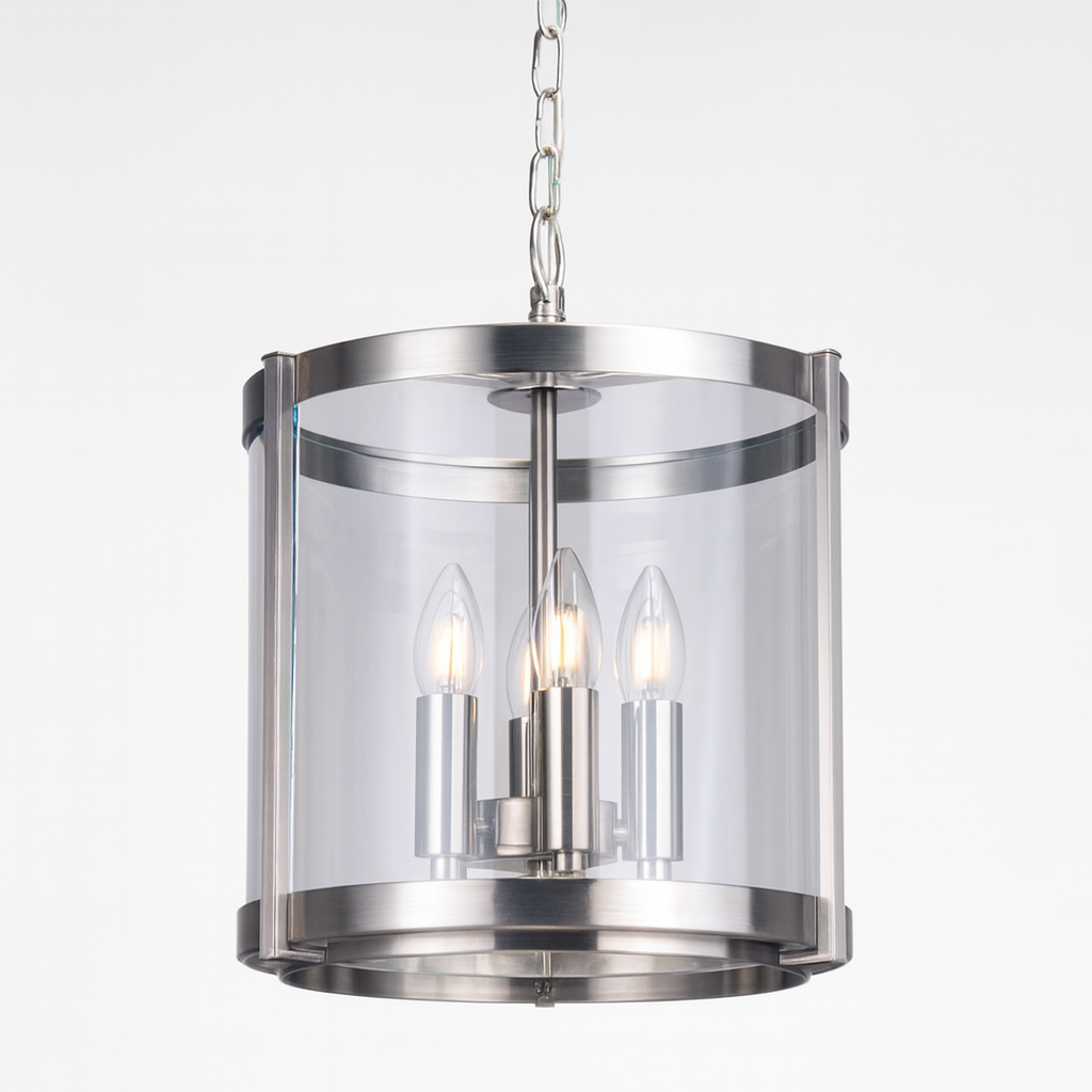 Hudson polished nickel lantern pendant light