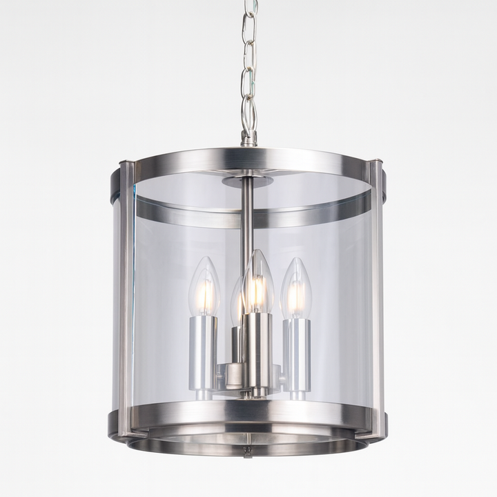 Hudson polished nickel lantern pendant light