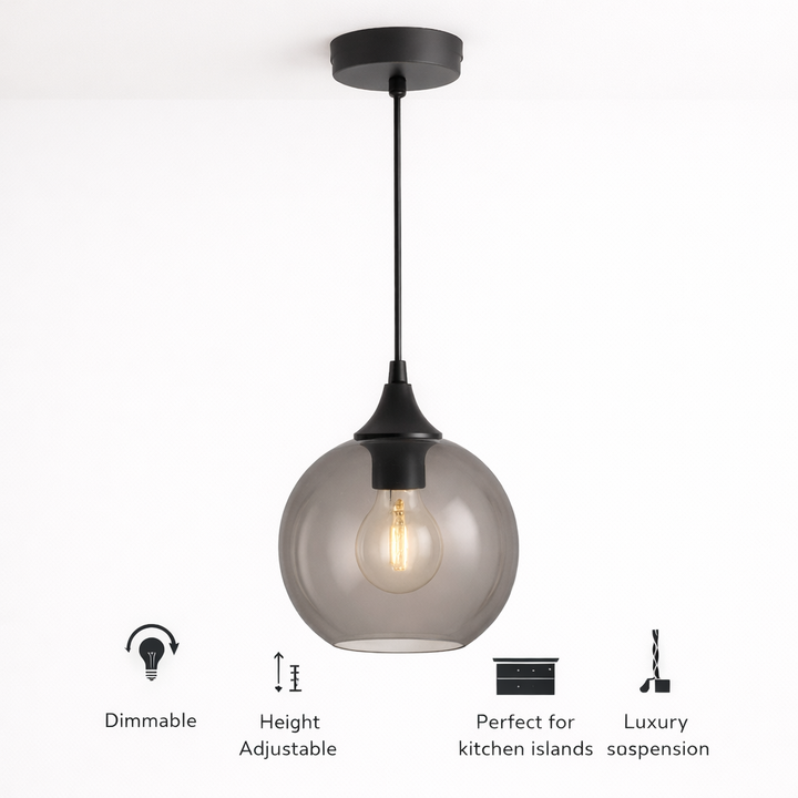 Irvine smoked glass pendant light selling points