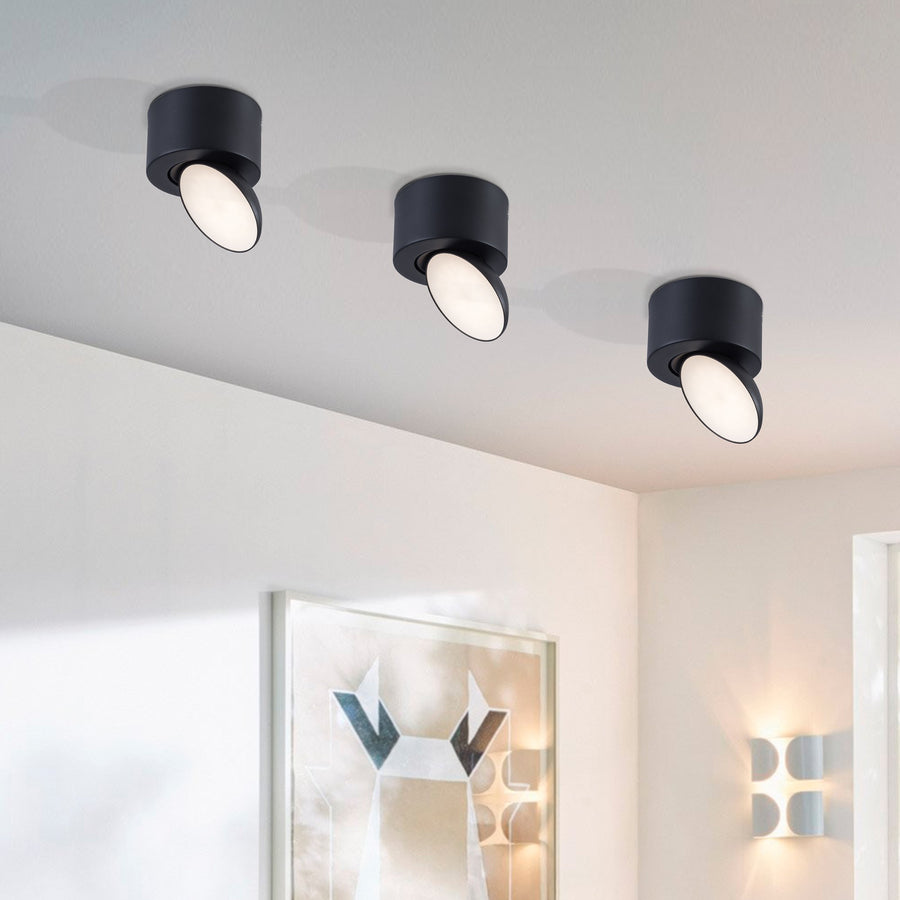 Modern simple Black LED flush ceiling spotlight