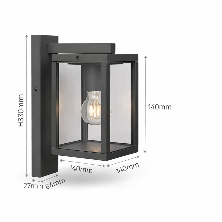 anthracite outdoor lantern wall light dimensions