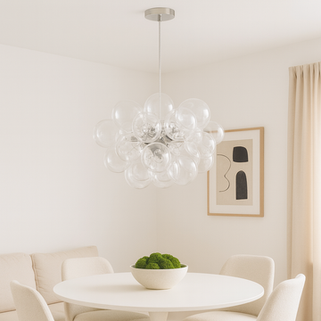 Loxton Clear Bubble Glass Pendant Light