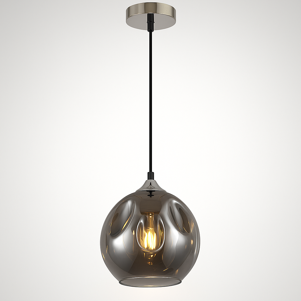 Maitland smoked glass pendant light hero