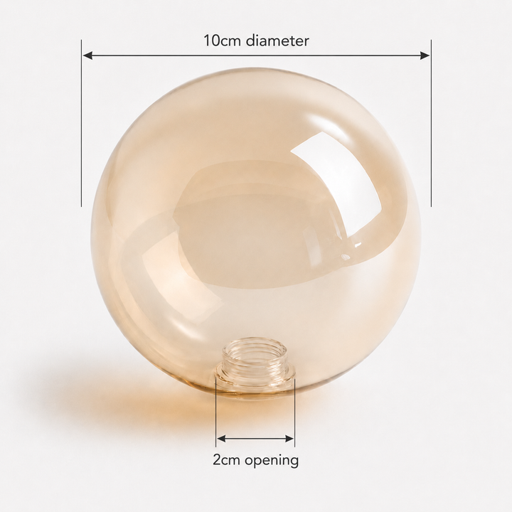 Melbourne glass shade dimensions 10cm 2cm opening