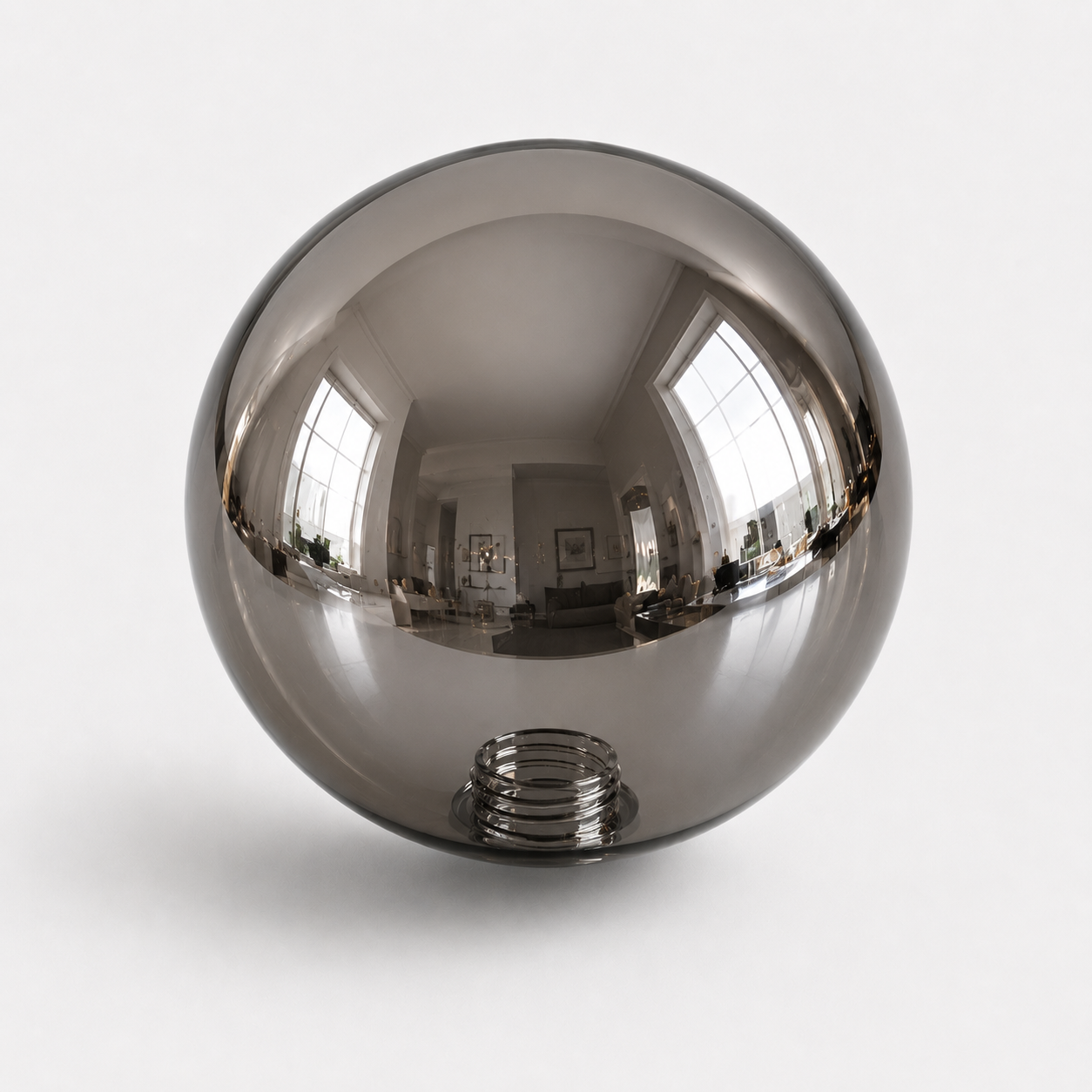 Mirror black globe glass shade