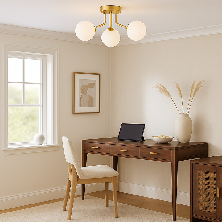 Melbourne 3 Light Semi Flush Gold - 3 OPTIONS