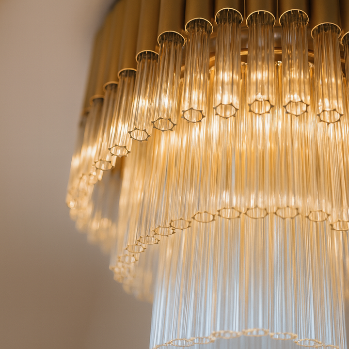 Murcia gold glass chandelier ultra-luxury close-up detail