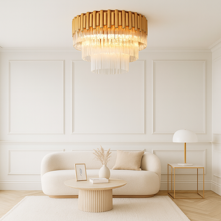 Murcia Large Flush gold glass ceiling light