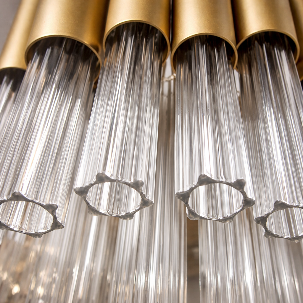 Murcia gold honeycomb glass chandelier detail