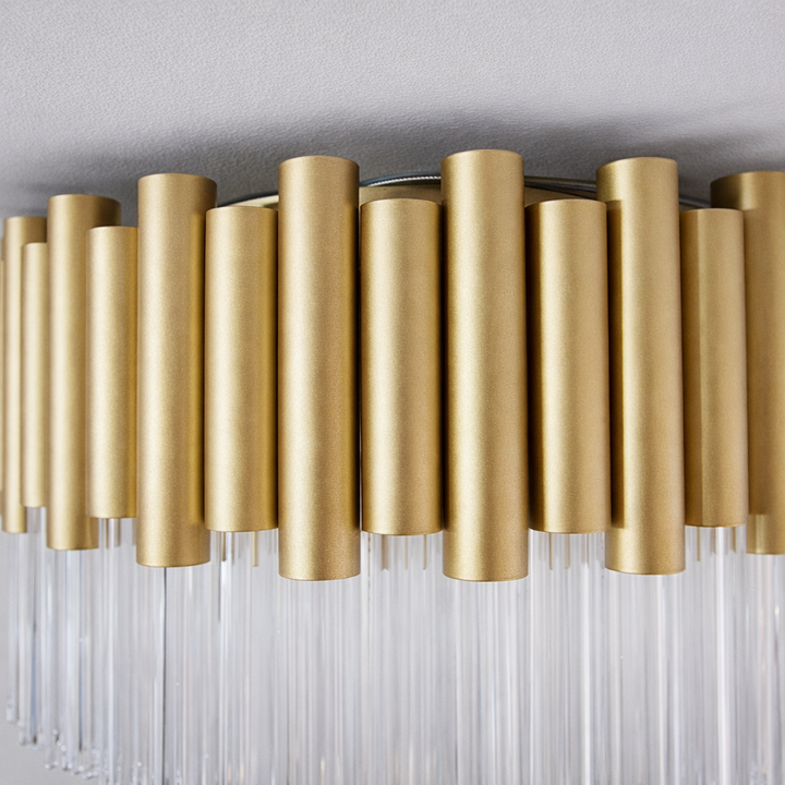 Murcia gold flush chandelier ceiling detail