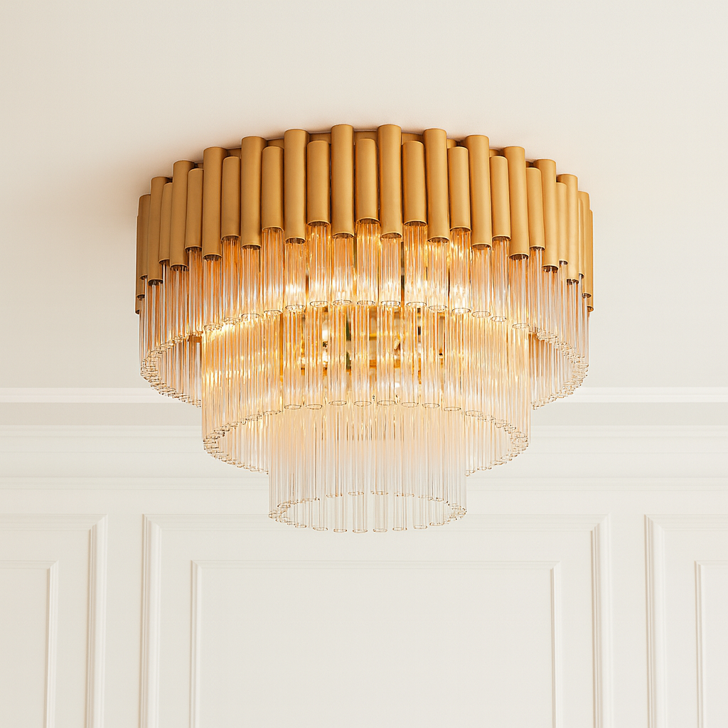 Murcia Large Flush Chandelier – Matt Gold