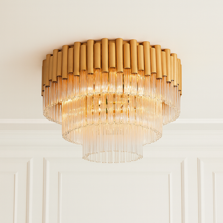 Murcia Large Flush Chandelier – Matt Gold