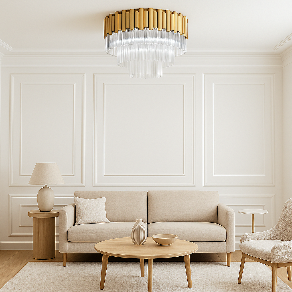 Murcia Large Flush Chandelier – Matt Gold