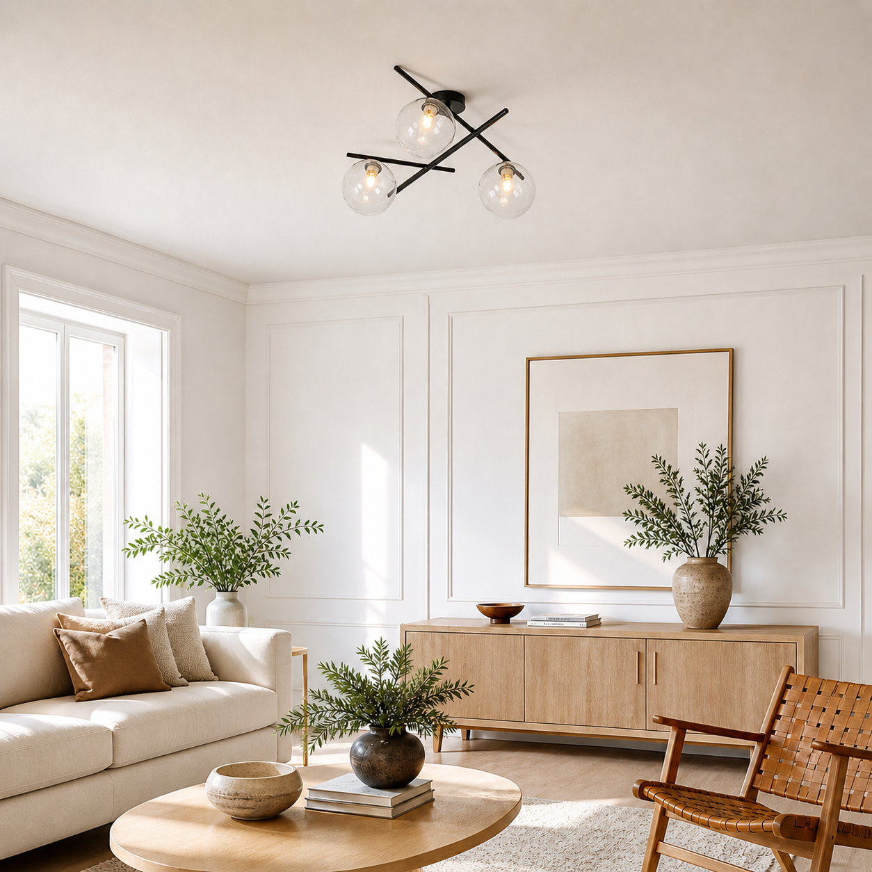 Oxford 3 light ceiling light in living room