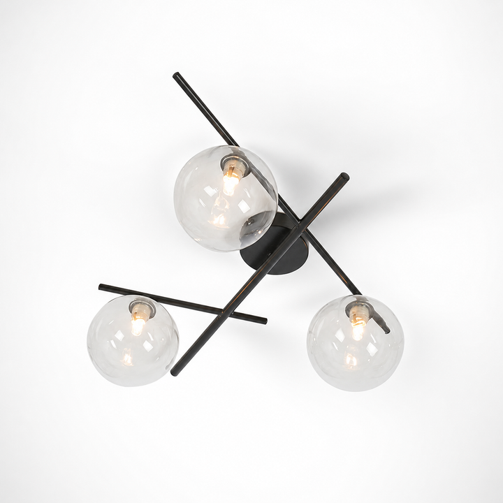 Oxford black semi flush ceiling light hero