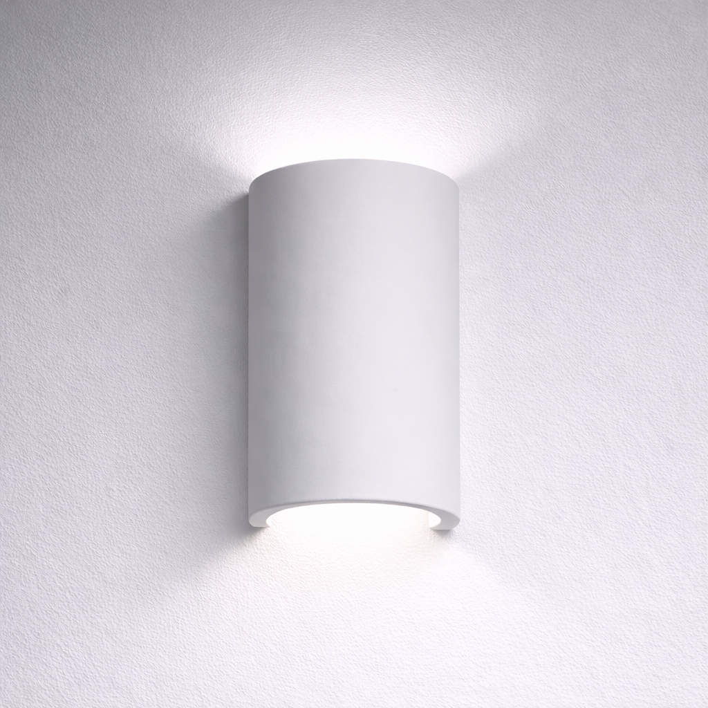 Parkes white ceramic wall light 4000K up down