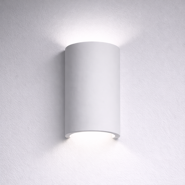 Parkes white ceramic wall light 4000K up down
