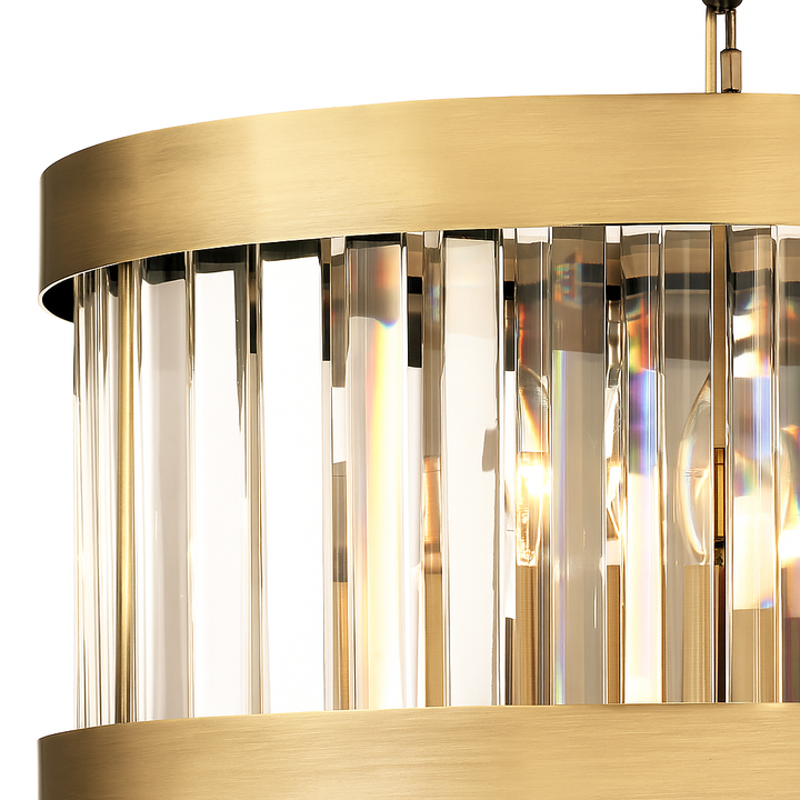 Porto medium bronze chandelier crystal close-up