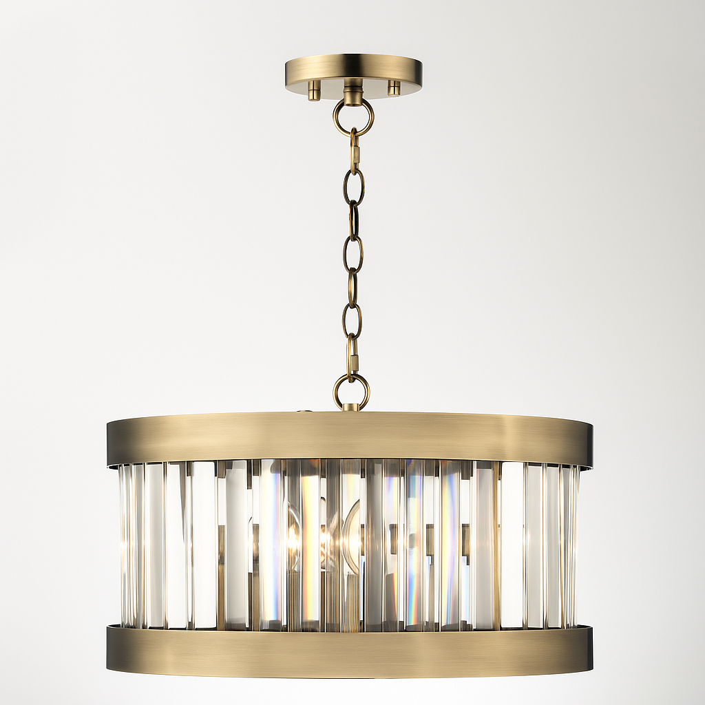 Porto medium bronze chandelier on white background