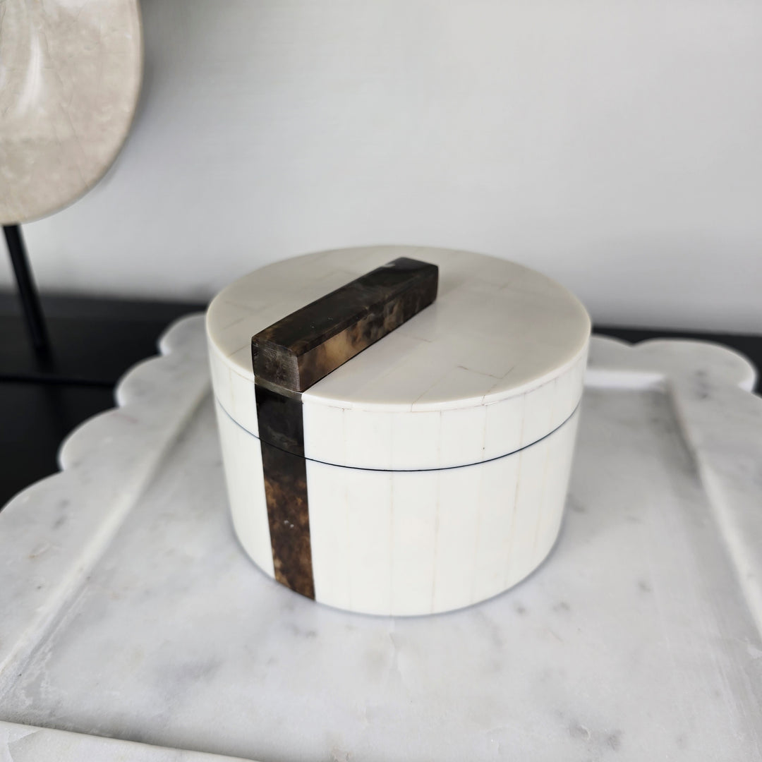 Round Cream Trinket Box - 2 SIZES