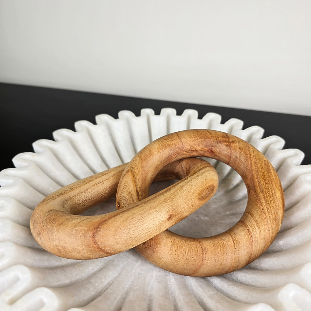 Wooden Chain Link Sculpture - 3 COLOURS
