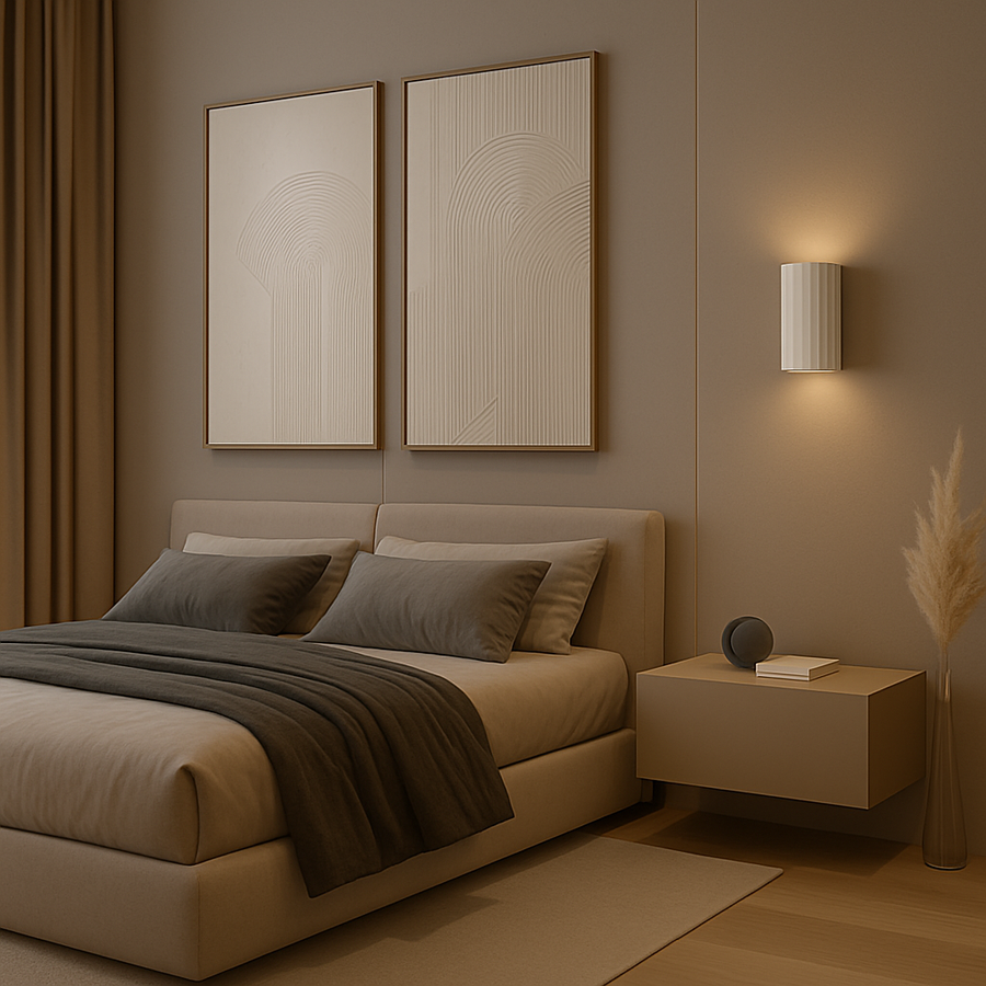 Digby Ribbed Ceramic Plaster Wall Light | Paintable Modern Up & Down ...