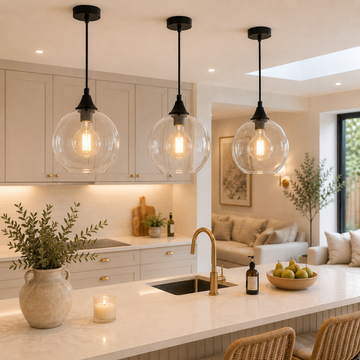 Irvine Pendant Light – Matt Black with Glass Shade Options
