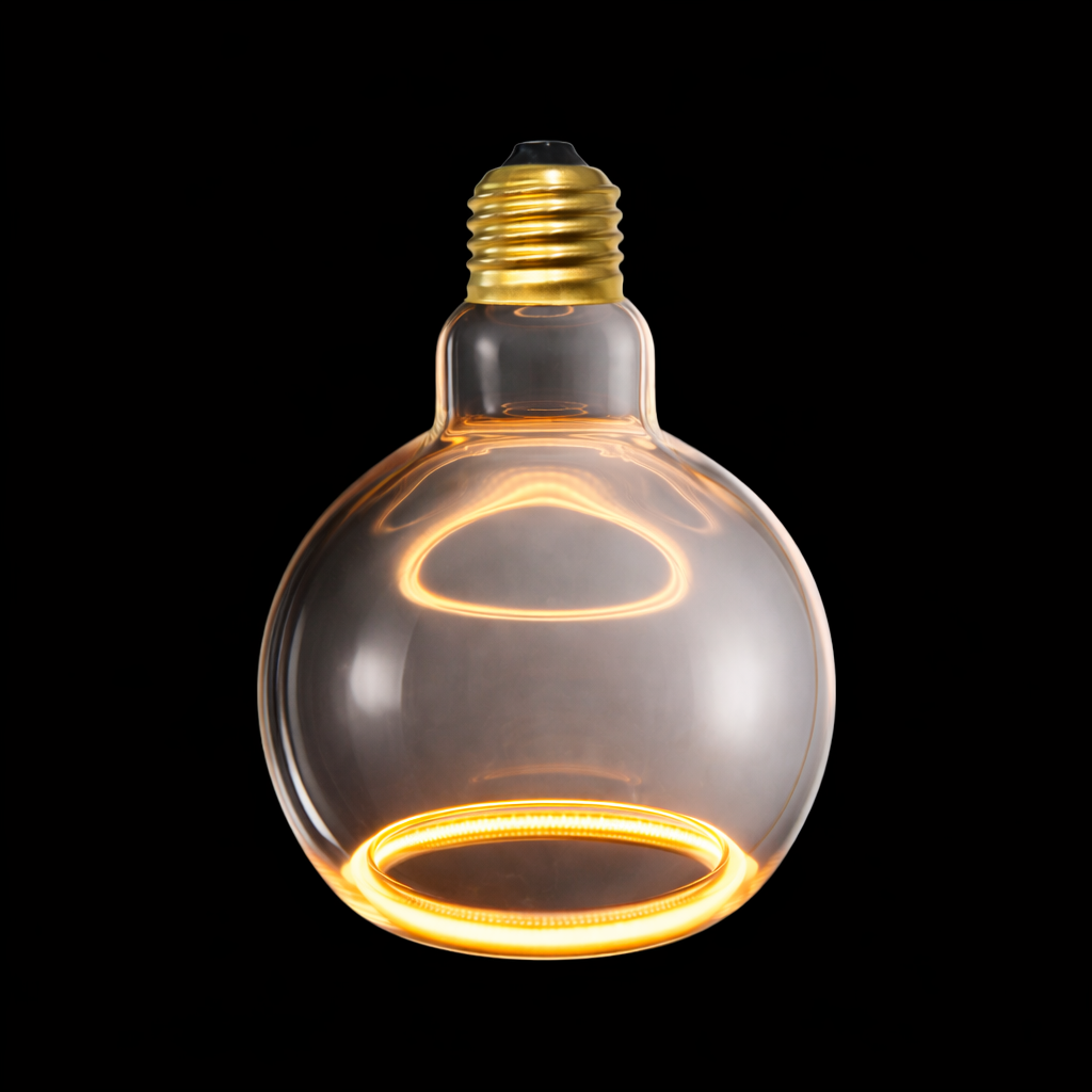 Roma 125mm clear LED bulb 2200k black background