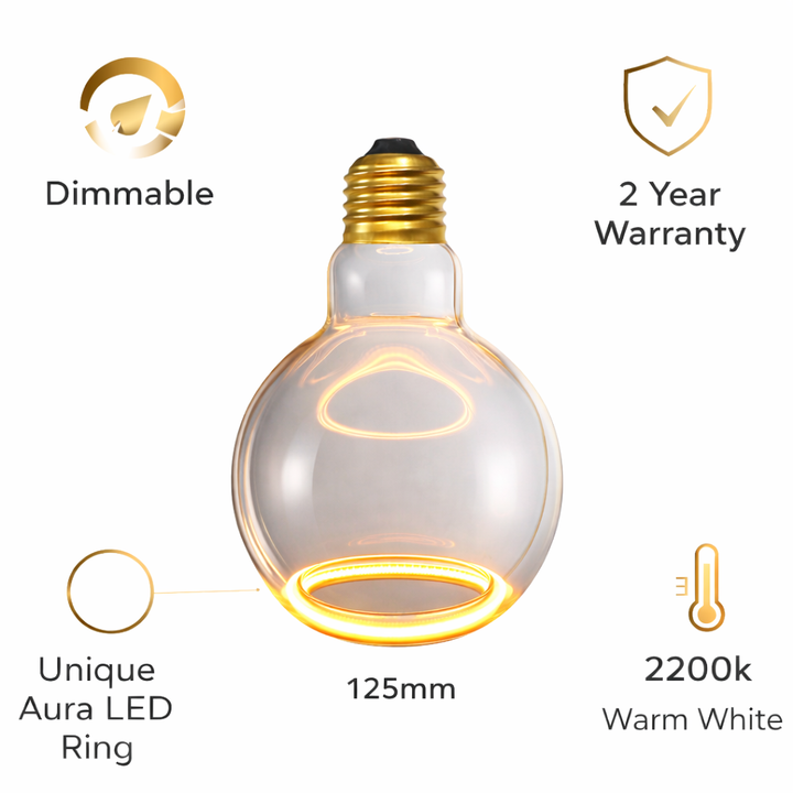 Roma Clear Globe LED Bulb – E27 – 2200K – 125mm