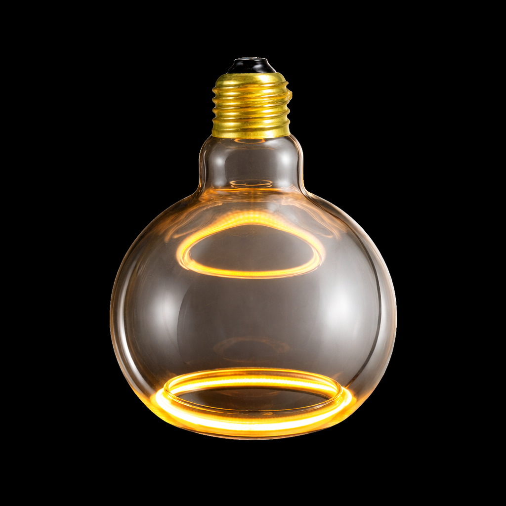 Roma 125mm smoked LED bulb black background