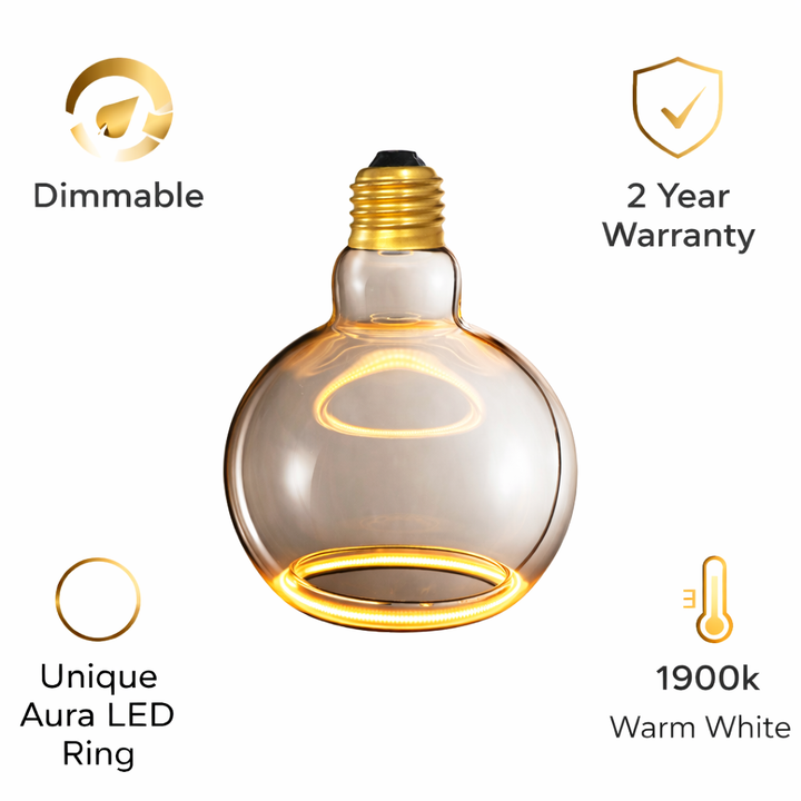 Roma 125mm smoked LED bulb dimmable 1900k