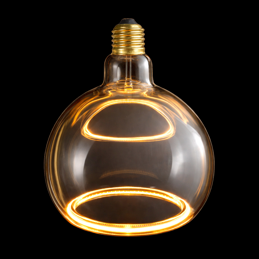 Roma 150mm smoked LED bulb black background
